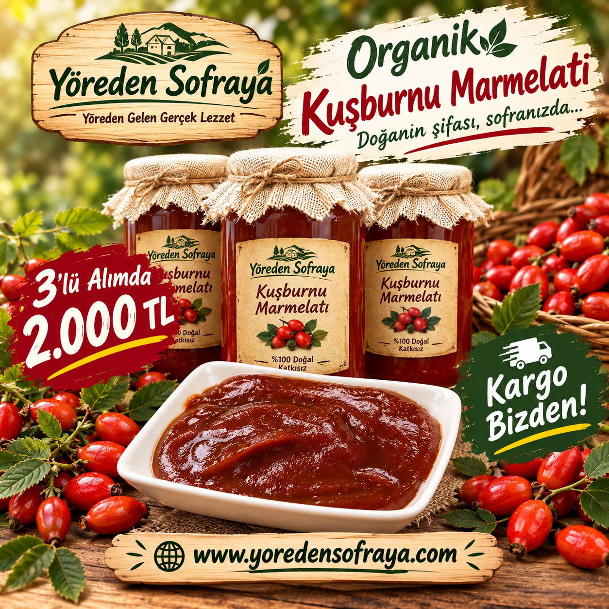 Kuşburnu Marmelatı (3 lü Paket)